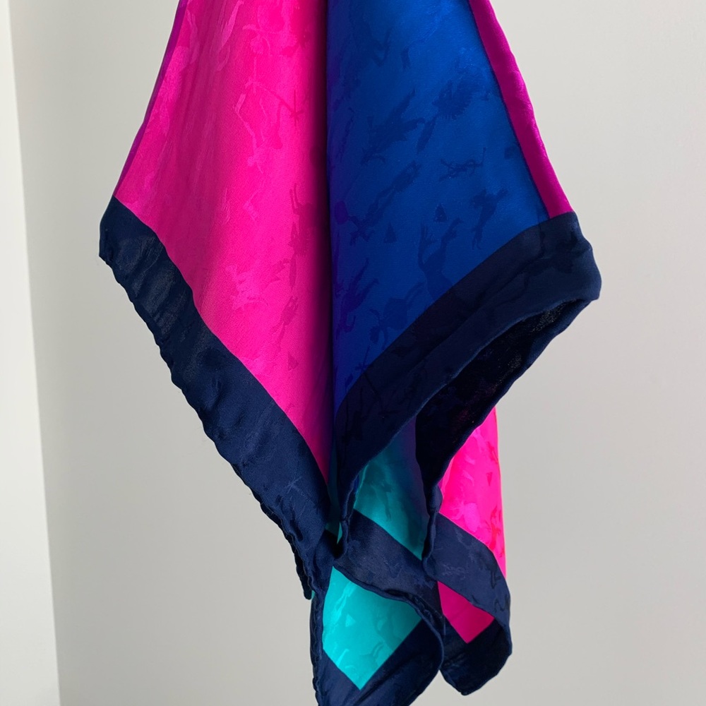 Yves Saint Laurent YSL Color Block Silk Scarf